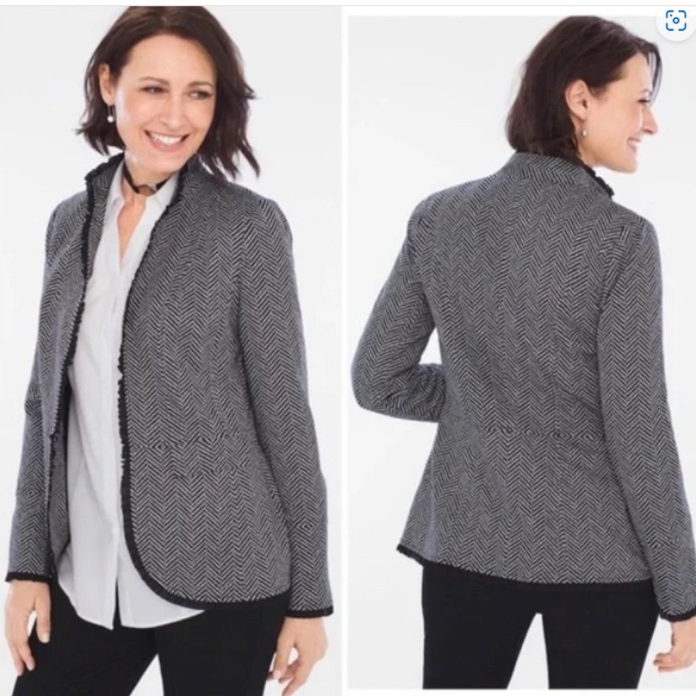 Chico’s Ruffle Trim Ponte Blazer